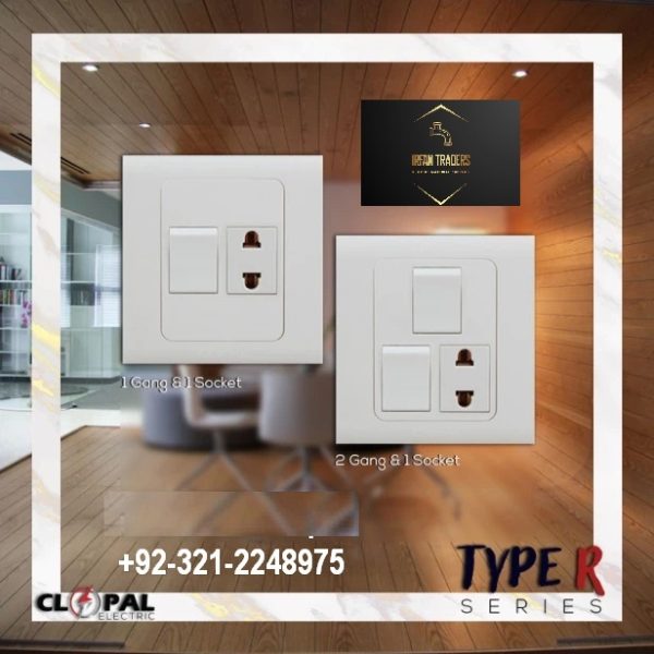 Clopal TypeR Series White Switches and Socket Designs rate prices shop supplier in Karachi Pakistan